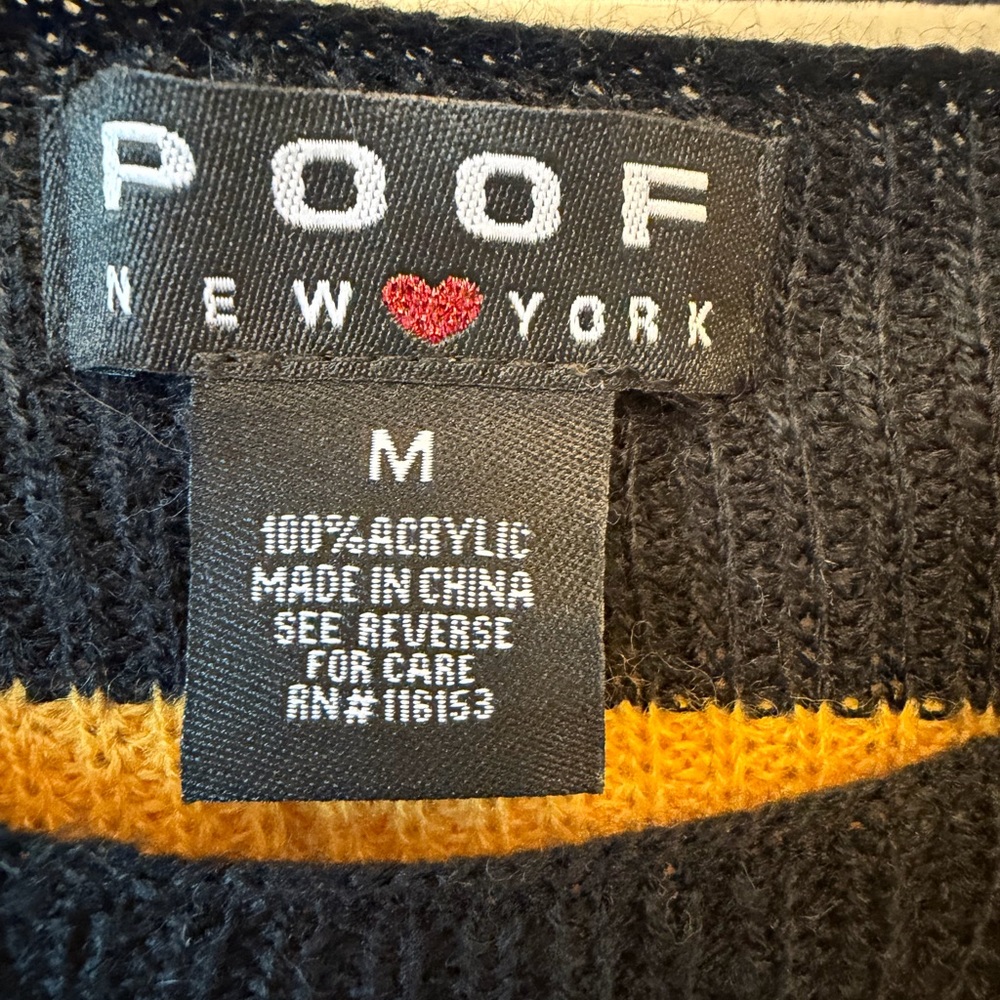 Poof! Women's Black and Yellow Striped Sweater - Picture 3 of 3